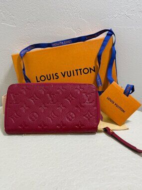 Louis Vuitton VGUC Empreinte Zippy Wallet In Cerise Red